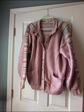 Easel Mauve Pink Patterned Jacket